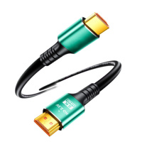 Câble HDMI Premium 1,5 m 8K 4K 3D 2160p Haute Vitesse HDMI 2.1 Connecteur Rond Coaxial Vert Gaine PVC Usage Domestique