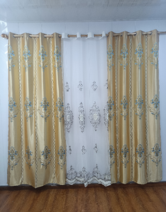 Rideau jacquard populaire en Afrique, occultant total, double couche, avec voile brodé - Product Image 2