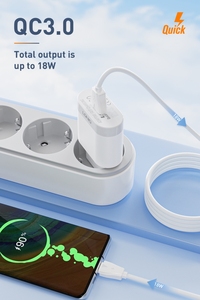 Adattatore di alimentazione LDNIO A303Q <span class=keywords><strong>18w</strong></span> con spina US/UK/EU, caricatore da parete da viaggio a doppia porta USB, ricarica rapida, caricatore portatile. - Product Image 6