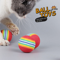 RTS — jouets silencieux élastique en arc-en-ciel pour chat, boule à mâcher amusant, accessoire pour animaux de compagnie, offre spéciale, prix Direct d'usine