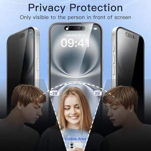 ฟิล์มกันรอยแบบเต็มจอ ป้องกันการมองเห็น สำหรับ iPhone 16 17 Pro Max รุ่นพรีเมียม แข็งแรงขึ้น 3 เท่า  2.5D 9H  กระจกนิรภัยป้องกันการสอดแนม - Product Image 2