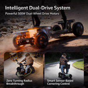 Scooter de Movilidad de 4 Ruedas, Plegable, de Aleación de Aluminio, Batería de Litio de 36V 500W, NFC Inteligente, Eléctrico <span class=keywords><strong>para</strong></span> Personas Mayores, de Fábrica - Product Image 5