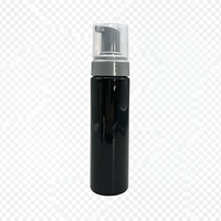 Bouteille moussante noire PCR PET avec pompe 180ml 220ml 250ml Bouteille d'emballage cosmétique écologique pour le lavage du visage et l'utilisation cosmétique