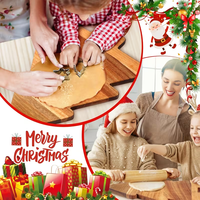 Ensemble de planches à découper de cuisine avec poignées, accessoires de cuisine en acacia, planche à découper en forme de sapin de Noël, planche à charcuterie
