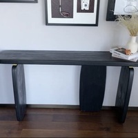 Table d'entrée contemporaine moderne en bois massif noir lumière de luxe arc silencieux de style chinois simple pour salon hôtel