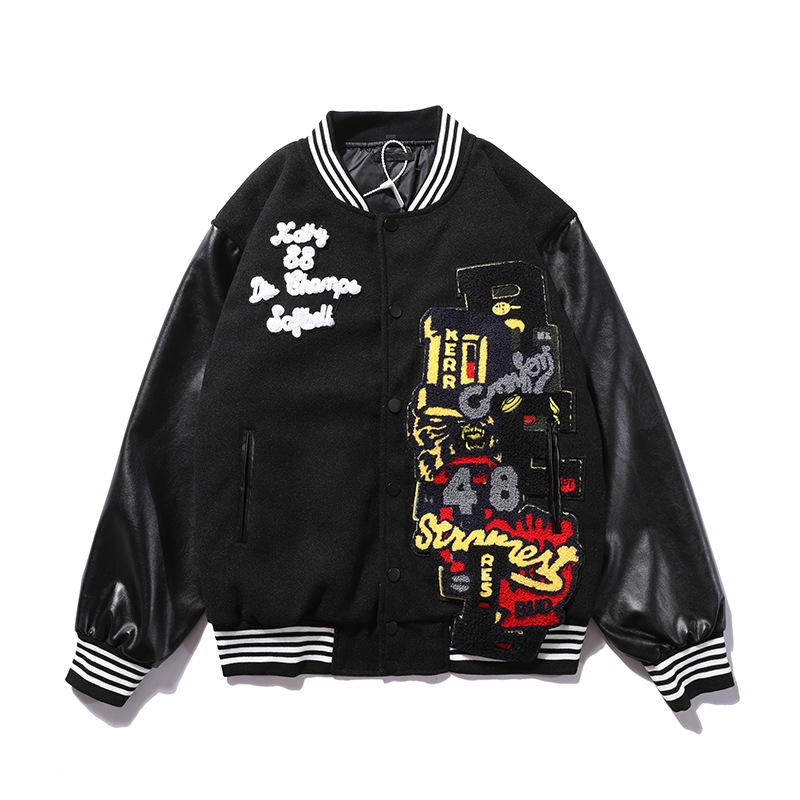 Men's Embroidery Patch Work Bomber Varsity Custom Logo