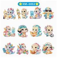 Autocollants décoratifs 5D Panda DIY style dessin animé pour enfants, autocollants pour réfrigérateur