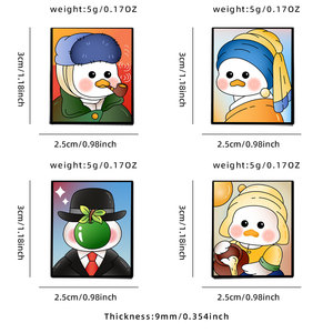 Pins de metal esmaltado coleccionables con diseño de pato de parodia artística personalizada a granel - Pintura icónica para atuendos diarios, sets de regalo, broches en stock - Product Image 2