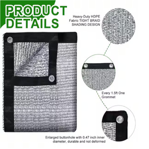 Toile d'ombrage en aluminium HDPE 90% occultante 3m*3m, filet d'ombrage tricoté argenté pour <span class=keywords><strong>serre</strong></span>, jardin, abri <span class=keywords><strong>de</strong></span> voiture, chariot, couverture <span class=keywords><strong>de</strong></span> gazebo - Product Image 3