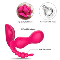 Vibrateur portable 3 en 1 avec télécommande sans fil, 10 fréquences, stimulateur clitoridien, point G, anal, silencieux, étanche IPX6, USB
