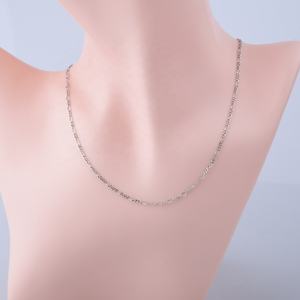 얇은 1.5mm 14-30 인치 순수 정품 925 스털링 실버 얇은 피가로 링크 체인 목걸이 여자 - Product Image 4