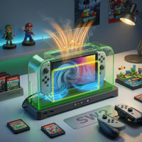 Support de refroidissement DOBE Switch 2 avec couvercle anti-poussière transparent et ventilateur de refroidissement pour N-S 2 Dock, lumière ambiante RGB, interrupteur tactile à 3 vitesses