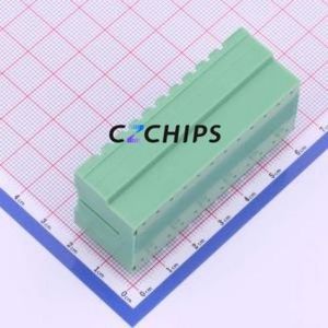 KF2EDGRHM-5.0-2*10P Plug-in Terminal Block Bent Lead Through Hole,P=5mm Board-to-Board / Socket - Closed Screw Fixing 5mm Green - Product Image 2