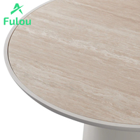 Ensemble de canapé de patio moderne et minimaliste en marbre, table basse de salle à manger en travertin pour jardin, bord de piscine, salon, villa, extérieur