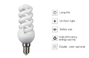 Baixo declínio de luz 24W 30W 36W lâmpada de economia de energia LED semi-espiral lâmpada fluorescente CFL