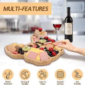 SINCERE planche à <span class=keywords><strong>fromage</strong></span> bouledogue français 12 "pouces Extra Large bambou jetable drôle <span class=keywords><strong>plateau</strong></span> de service apéritif <span class=keywords><strong>plateau</strong></span> chien cadeau - Product Image 4