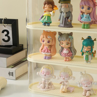 Vente flash - Boîte de rangement empilable à un seul niveau en plastique transparent écologique moderne avec éclairage LED - Présentoir pour figurines d'action