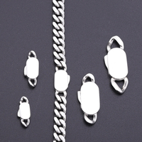 Chaîne cubaine en acier inoxydable avec logo gravé personnalisé avec grand fermoir à glissière pour bijoux, colliers et accessoires de bijoux.
