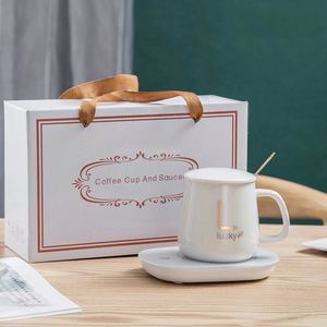 Tasse à café chauffante XD575 avec logo personnalisé imprimé, contrôle de la température à 55 degrés, promotion, activité d'entreprise, cadeau d'affaires, mug à café - Product Image 2