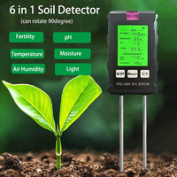 Analyseur de sol intelligent rotatif 6 en 1, testeur de pH/humidité/température/luminosité/fertilité/humidité pour le jardinage en serre