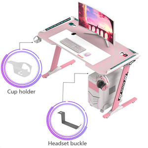 Bureau moderne de Gaming pour ordinateur 2022, Simple, en forme de K, avec cadre métallique RGB, <span class=keywords><strong>Table</strong></span> de bureau, pour jeux vidéo - Product Image 4