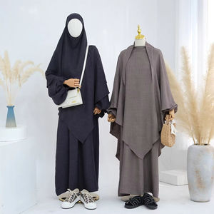 Sharut pakaian muslimah elegan baru untuk wanita Dubai Abaya ibu menyusui doa Khimar Set lurus dua potong - Product Image 5