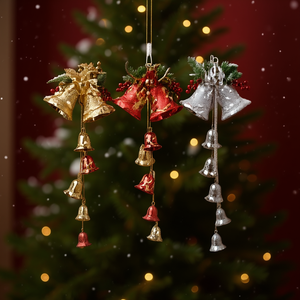 Homeera Christmas Ornament 28x75cm Gold Silver Red Fabric Pearl Cotton Plastic Tree Decoration - Product Image 2