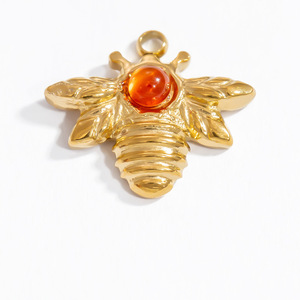 จี้พลอยสังเคราะห์รูปทรงผสมผสาน อุปกรณ์ทำเครื่องประดับ DIY ลาพิส รูปวงรี ลายพระอาทิตย์ เหล็กไทเทเนียม ทำด้วยมือ - Product Image 4