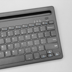 Versión de batería Teclado inalámbrico BT con cuna Mini teclado de PC de computadora con soporte para teléfono, - Product Image 5