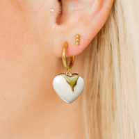Boucles d'oreilles créoles Gaovo élégantes en résine et perles, style européen, pour femmes, résistantes au ternissement, en acier titane, bijoux de mode