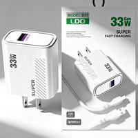Chargeur rapide pour téléphone portable 33W avec prise US EU, QC3.0, USB, câble Type C, adaptateur secteur USB 33W à charge rapide