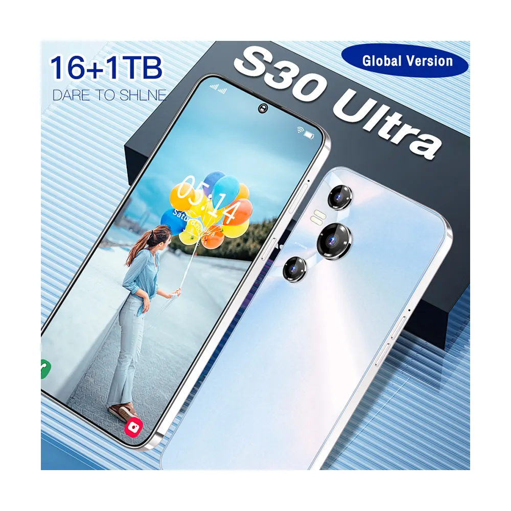 คุณภาพสูง S30 Ultra 16 + 1TB 50MP + 108MP โทรศัพท์มือถือซัมซุง 100 โทรศัพท์มือถือ