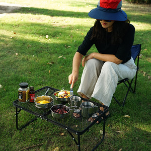 Ensemble de tasses et de bols en acier inoxydable 304, 5 pièces, portable, pour camping en plein air, randonnée, pique-nique, voyage, pêche, vaisselle - Product Image 5
