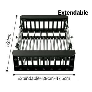 Telescopic Adjustable Stainless Steel Standing Sink Drain Rack for Kitchen Use Dish Bowl Fruit &amp; <strong>Veg</strong> <strong>Storage</strong> - Product Image 3
