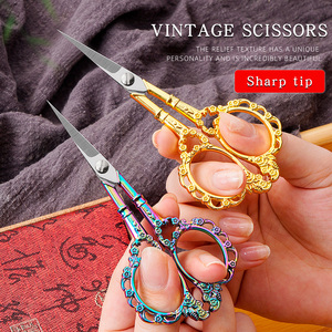 Style Vintage petits ciseaux de couture orné pointu fil tondeuse brodeurs en acier inoxydable petit artisanat de couture outil de bricolage - Product Image 5