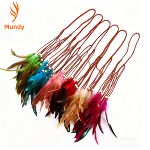 Nouveau serre-tête à plumes ethnique, exotique, tribal, de style gitan, pour festivals traditionnels et spectacles sur scène - Product Image 3