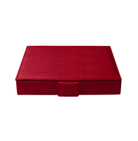 Ensemble de jeu de société haut de gamme Domino coffret cadeau artisanat à la main Style crocodile Turquoise dominos boîtes de rangement avec couvercle magnétique