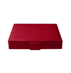 Ensemble de jeu de société haut de gamme <span class=keywords><strong>Domino</strong></span> coffret cadeau artisanat à la main Style crocodile Turquoise dominos boîtes de rangement avec couvercle magnétique - Product Image 5