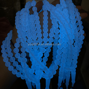 สร้อยลูกประคำเรืองแสงในที่มืด สีฟ้าอ่อน ขายส่ง ทำจากเรซิ่นเบกาไลต์ ขนาด 10 มม. 51 เม็ด สร้อยลูกประคำเรืองแสง - Product Image 3