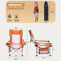 Bestex Chaise de camping ultralégère personnalisée en aluminium de haute qualité Chaise de plage portable jaune pliante fabricants en gros en vrac