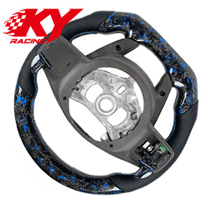 Volant de course personnalisé pour Dodge Chrysler 200 300 SRT 300C 2011-2014, en fibre de carbone forgée bleue, avec affichage LED du régime moteur - Product Image 4