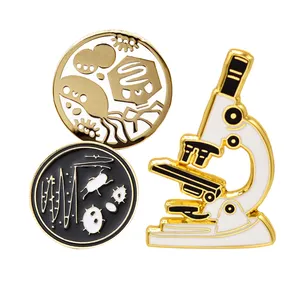 Mikroskop kustom rantai gen biologi sel lencana Lapel Pin biologi kustom Pin Enamel