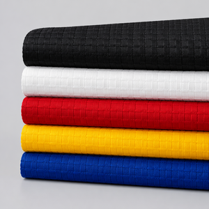 Tela Profesional de Jacquard Acanalado T/C para Taekwondo, Material para Dobok, Tela para Uniformes de Artes Marciales con Absorción de Humedad, MOQ Bajo 100m - Product Image 1