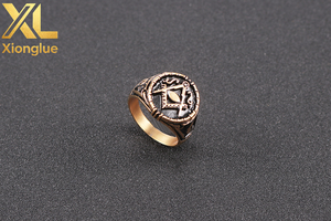 Bague d'insigne maçonnique en acier inoxydable 316 avec zircon, bijoux unisexes pour mariage, anniversaire, fête - Product Image 5