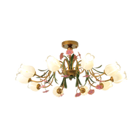 Plafonnier Floral Moderne Français pour Salon Chambre Principale Style Campagne Dimmable Floral Luminaires Intérieurs