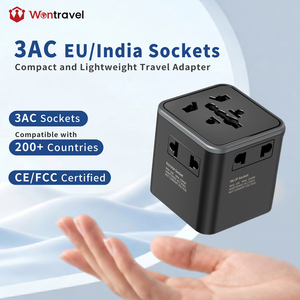 Adaptador de Viaje Universal Mini con 3 Puertos AC de Wontravel, Cargador de Viaje para UE, India, Adaptador Internacional Universal - Product Image 1