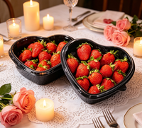 Wegwerp hartvormige transparante PET plastic fruit- en voedselverpakking met doorzichtig deksel, geschikt voor brood, sandwiches, salades, sushi, met aangepaste logo's