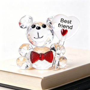 Ours en cristal avec nœud papillon gravé au laser – Souvenirs <span class=keywords><strong>de</strong></span> baptême, cadeaux <span class=keywords><strong>de</strong></span> baptême, cadeaux <span class=keywords><strong>de</strong></span> fête prénatale, cadeaux <span class=keywords><strong>pour</strong></span> invités <span class=keywords><strong>de</strong></span> mariage, objets commémoratifs - Product Image 2