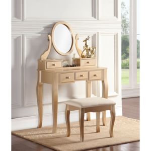 DB for Ashley Wood Ensemble coiffeuse et tabouret avec miroir réglable, design traditionnel, mobilier de chambre - Product Image 1