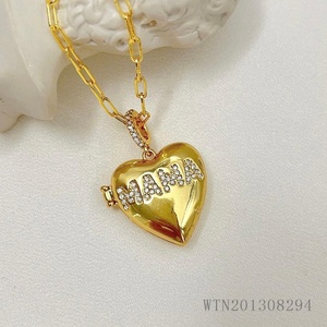 Collar Chapado en Oro de 18k con Corazón de Durazno para Mujer, Mamá - Product Image 5